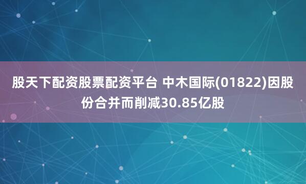 股天下配资股票配资平台 中木国际(01822)因股份合并而削减30.85亿股